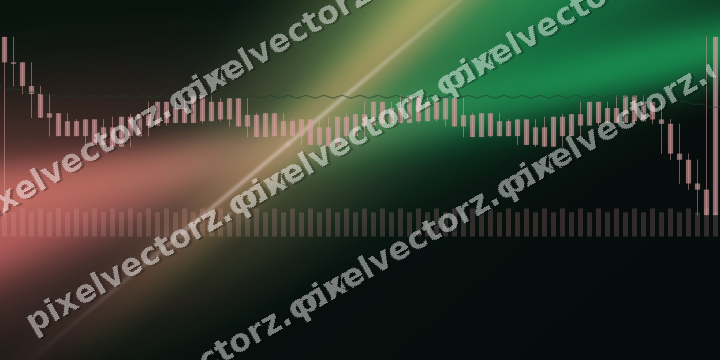 Glowing neon chart background in red and green