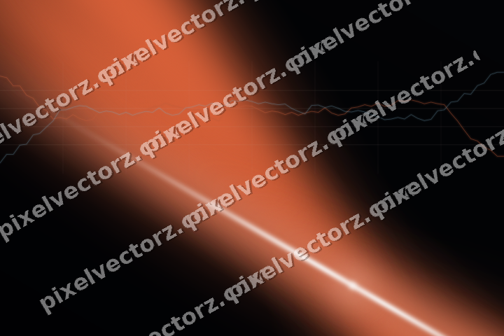 Glowing neon chart background in orange and cyan
