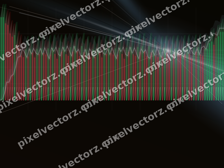 Glowing neon chart background in blue and orange