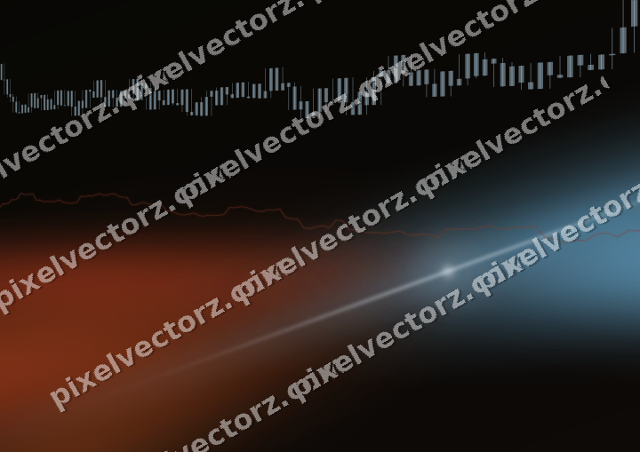 Glowing neon chart background in cyan and red