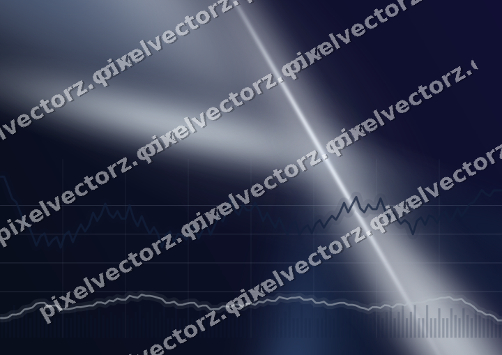 Glowing neon chart background in dark blue and white