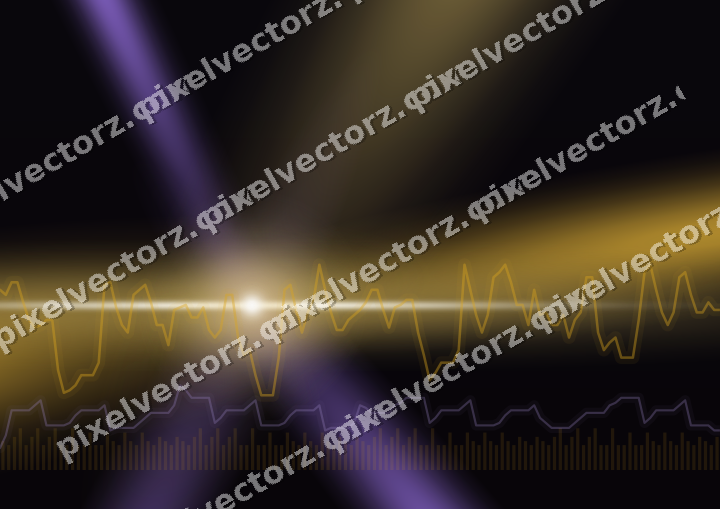Glowing neon chart background in amber and purple