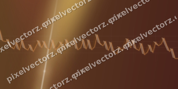 Glowing neon chart background in orange and amber