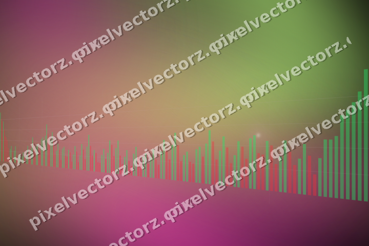 Glowing neon chart background in magenta and lime