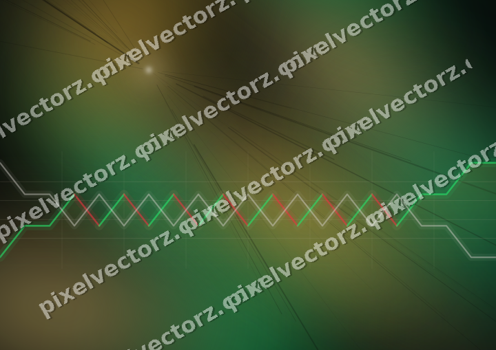 Glowing neon chart background in amber and green