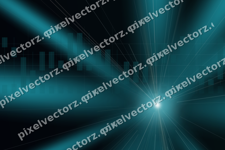 Glowing neon chart background in teal and orange