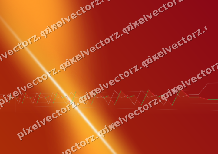 Glowing neon chart background in orange and amber
