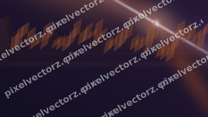 Glowing neon chart background in orange and blue