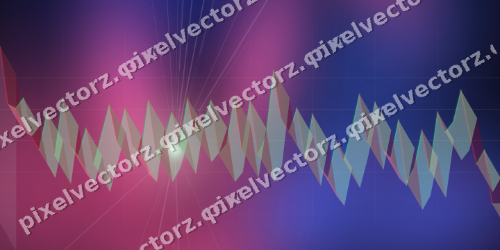 Glowing neon chart background in pink and blue