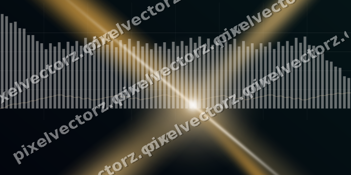 Glowing neon chart background in amber and teal