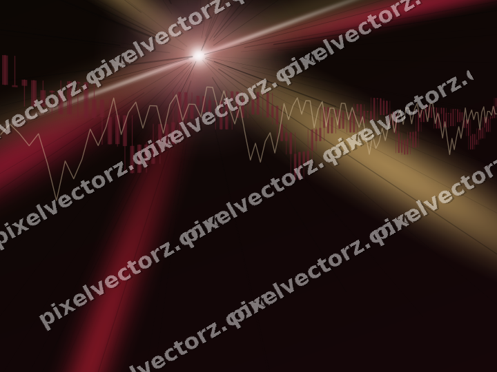 Glowing neon chart background in pink and red