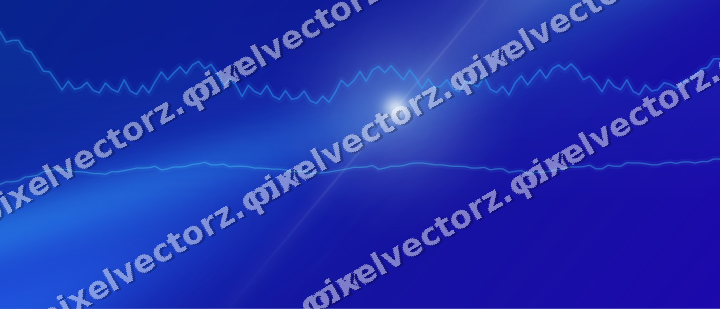 Glowing neon chart background in cyan and blue