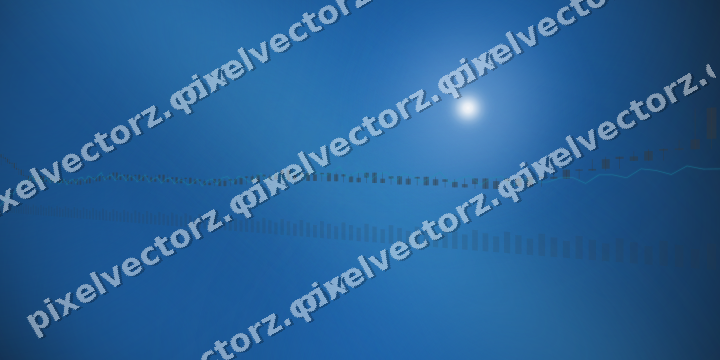 Glowing neon chart background in blue and teal
