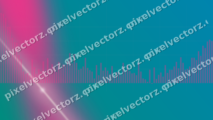 Glowing neon chart background in pink and orange