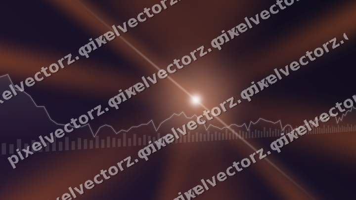 Glowing neon chart background in orange and blue