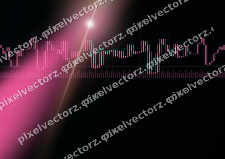 Glowing neon chart background in pink and cyan
