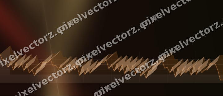 Glowing neon chart background in orange and amber