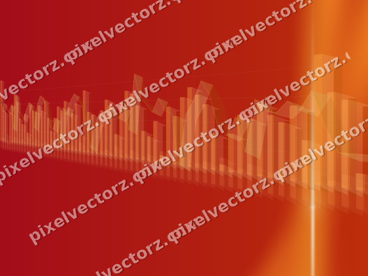 Glowing neon chart background in orange and amber