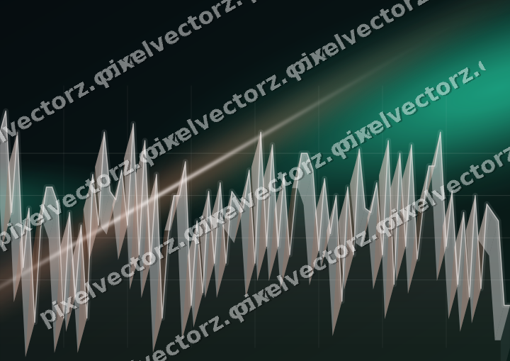 Glowing neon chart background in green and orange