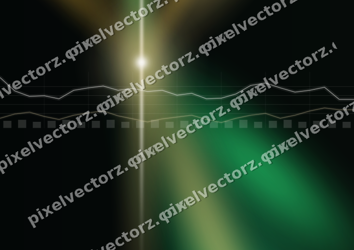 Glowing neon chart background in amber and green