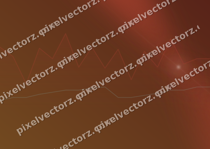 Glowing neon chart background in red and orange