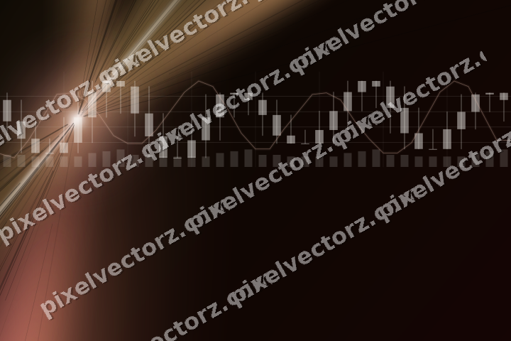 Glowing neon chart background in red and orange