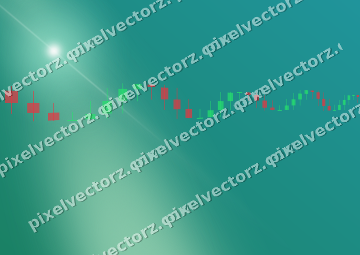 Glowing neon chart background in green and teal