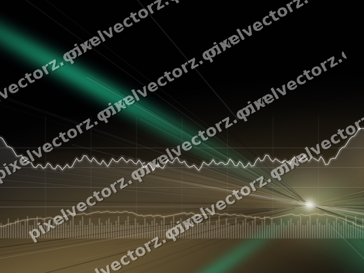 Glowing neon chart background in amber and green