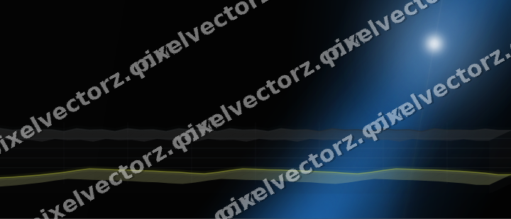 Glowing neon chart background in blue and yellow