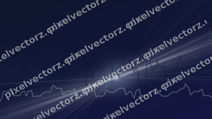 Glowing neon chart background in dark blue and white