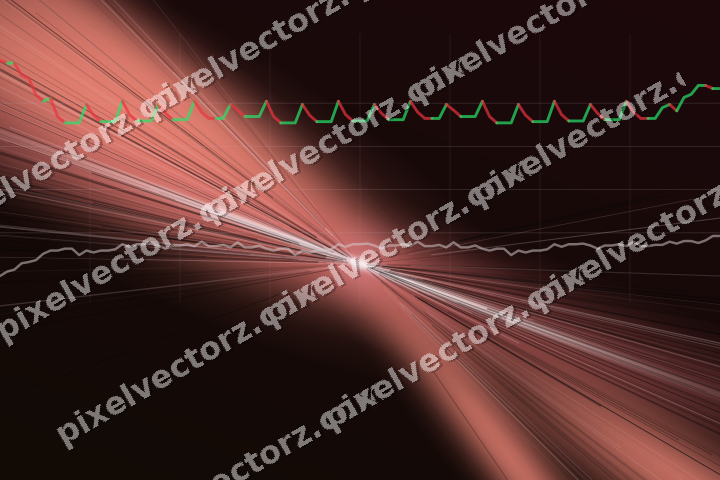 Glowing neon chart background in pink and red