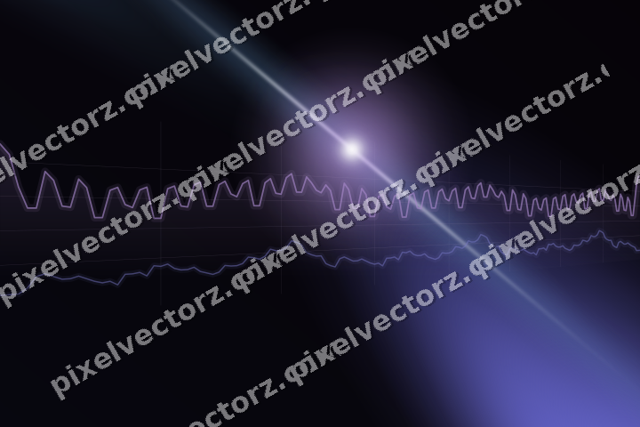 Glowing neon chart background in purple and blue