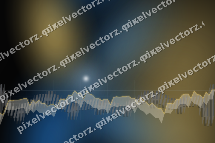 Glowing neon chart background in blue and amber