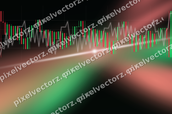 Glowing neon chart background in red and green