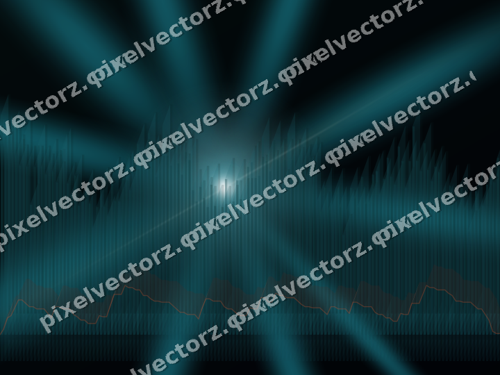 Glowing neon chart background in teal and orange
