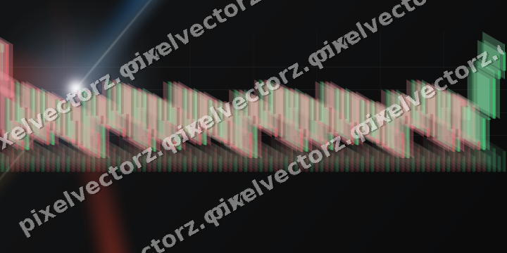 Glowing neon chart background in blue and red