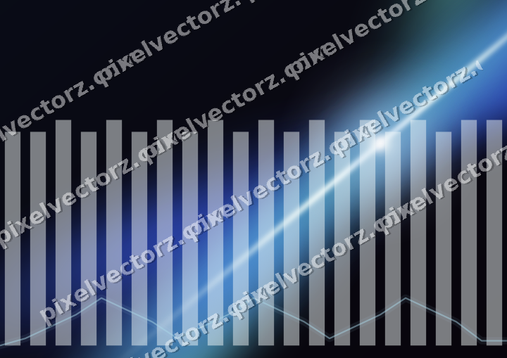 Glowing neon chart background in blue and cyan