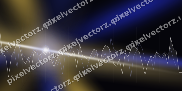 Glowing neon chart background in blue and amber