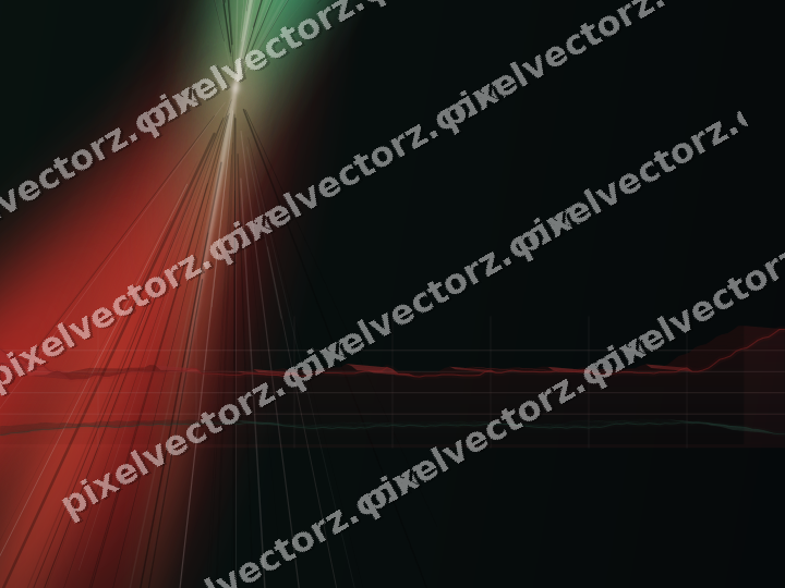 Glowing neon chart background in red and green