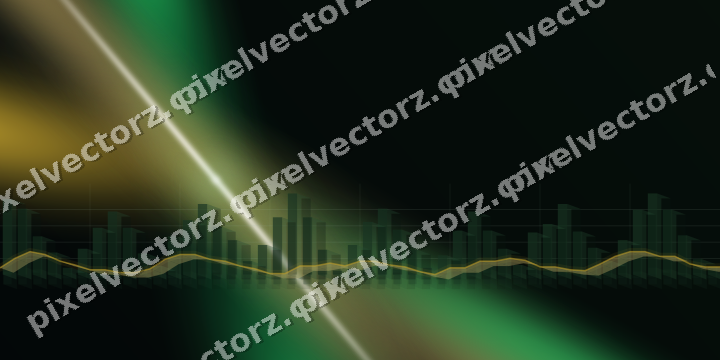 Glowing neon chart background in green and amber