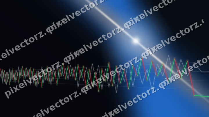 Glowing neon chart background in blue and orange