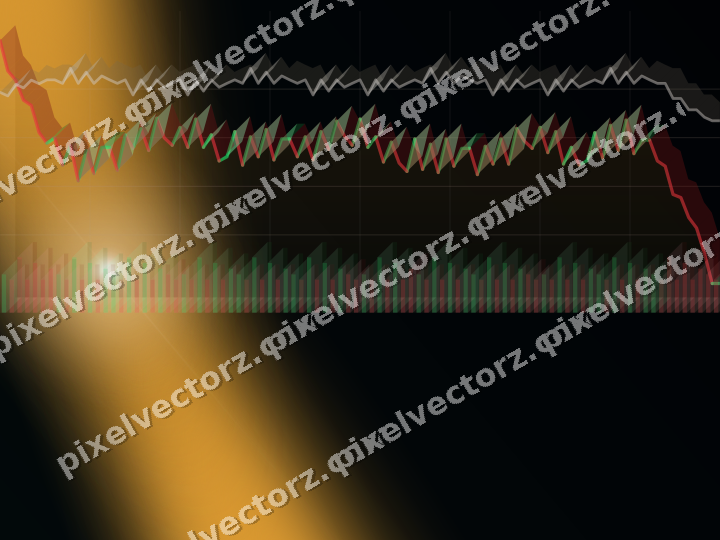 Glowing neon chart background in amber and teal
