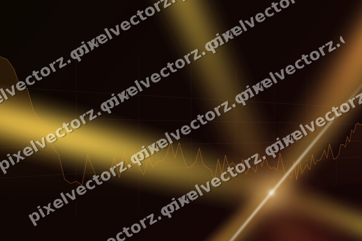 Glowing neon chart background in orange and amber