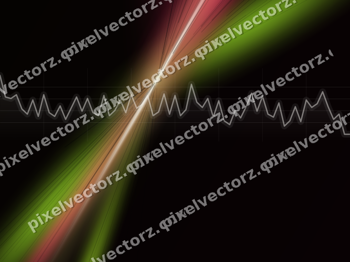 Glowing neon chart background in lime and pink