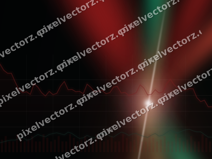Glowing neon chart background in red and green