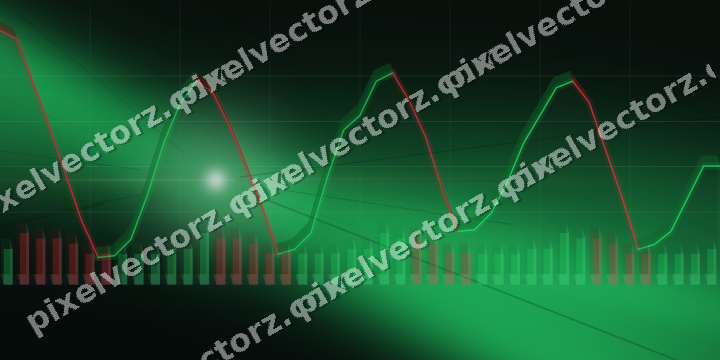 Glowing neon chart background in green and red