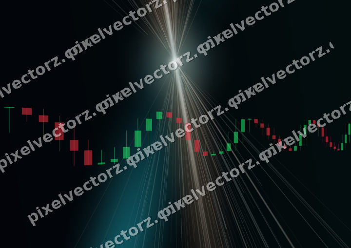Glowing neon chart background in teal and orange