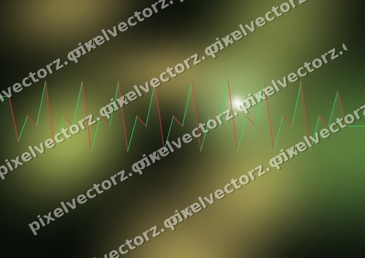 Glowing neon chart background in lime and yellow