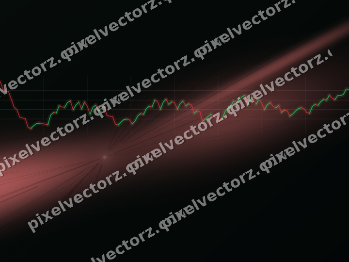 Glowing neon chart background in red and green