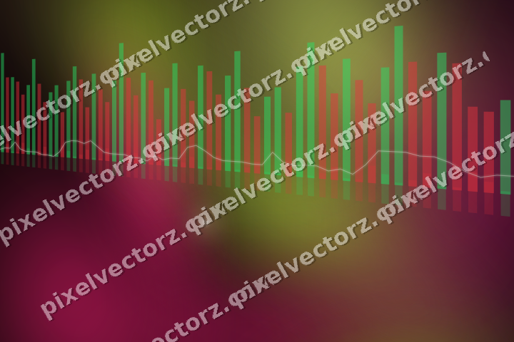 Glowing neon chart background in lime and pink